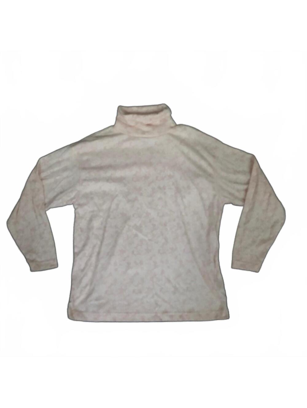 Tarazzia Pink Floral Turtleneck Long Sleeve Shirt Medium